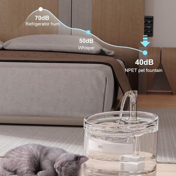 NEW-NPET Cat Water Fountain WF050TP 1.5L Automatic Pet Drinking Fountain - Picture 5 of 7